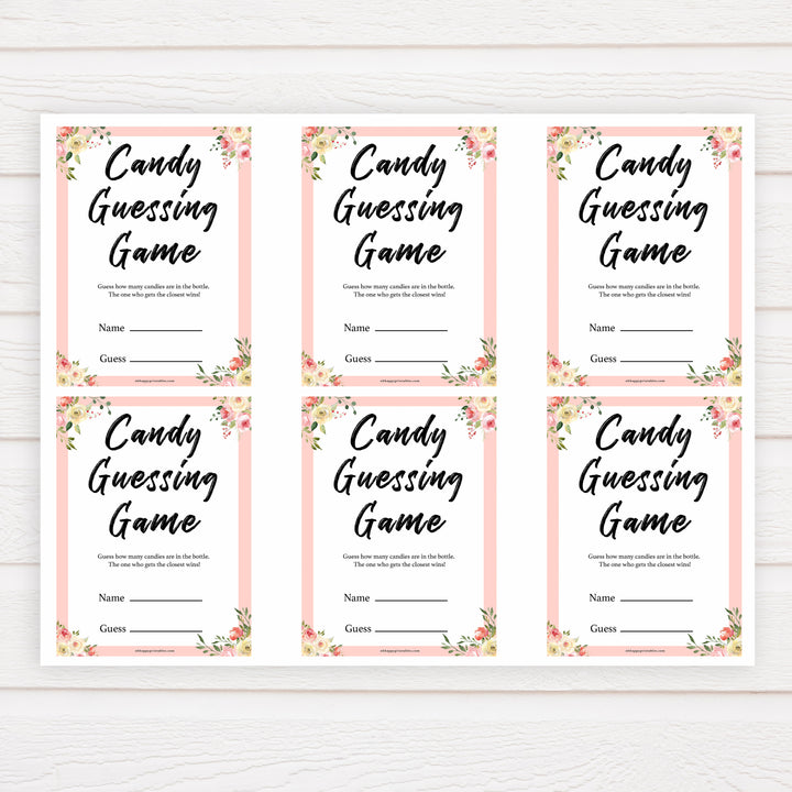 spring floral candy guessing game baby shower games, printable baby shower games, fun baby shower games, baby shower games, popular baby shower games