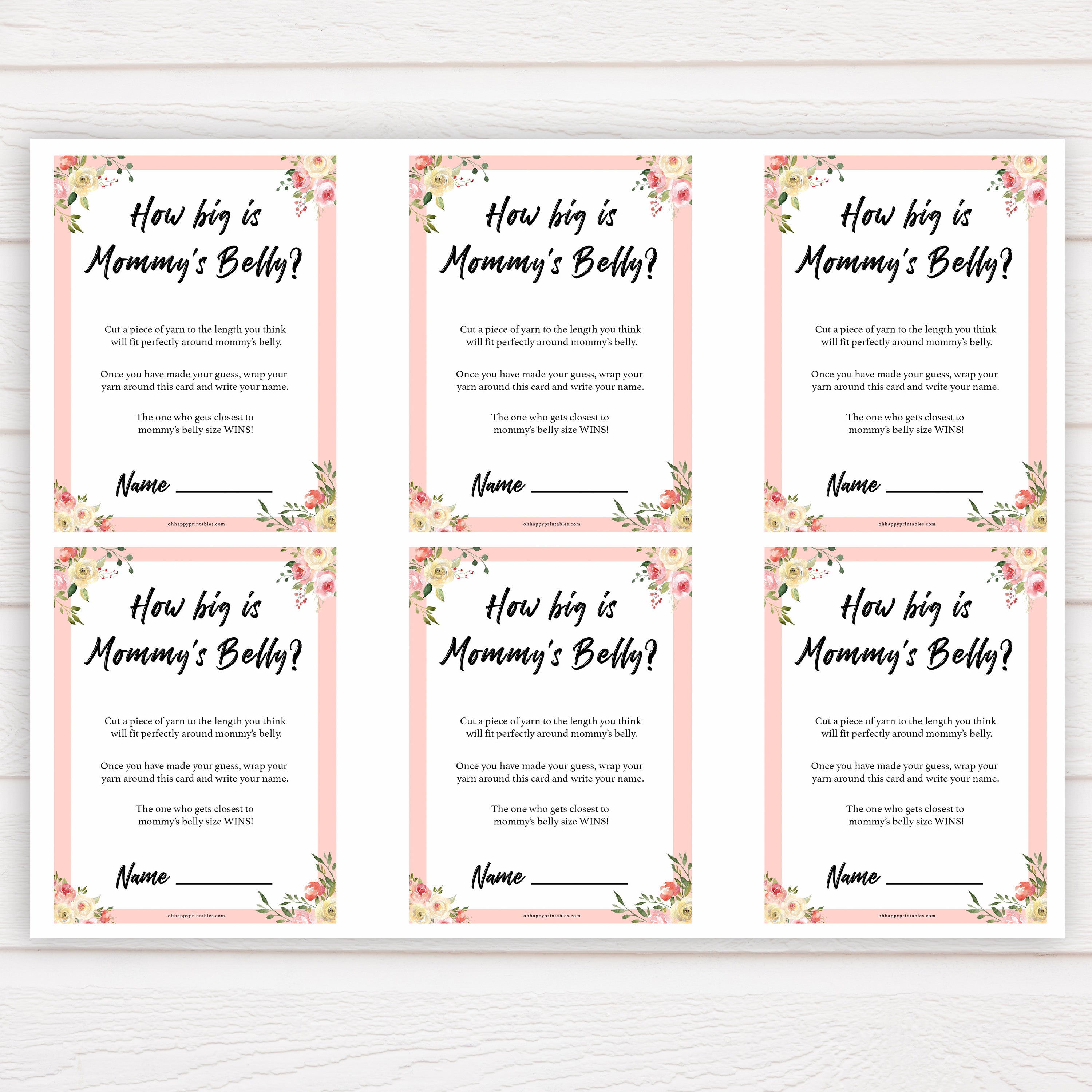 spring floral how big is mummys belly baby shower games, printable baby shower games, fun baby shower games, baby shower games, popular baby shower games