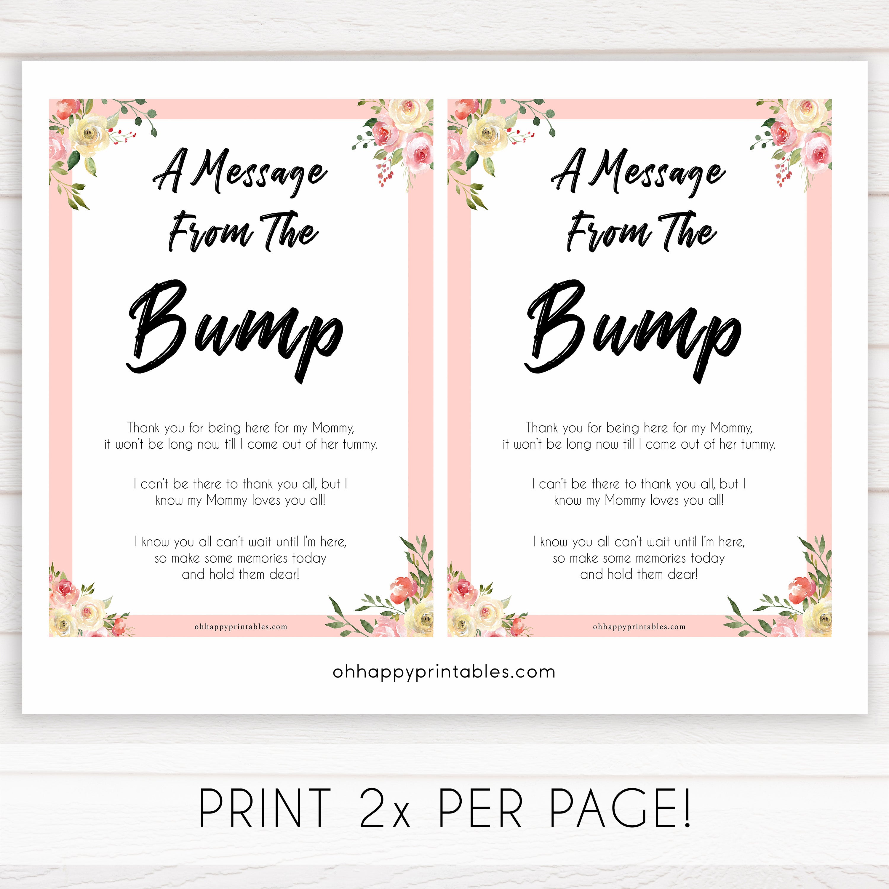 spring floral message from the bump baby shower games, printable baby shower games, fun baby shower games, baby shower games, popular baby shower games