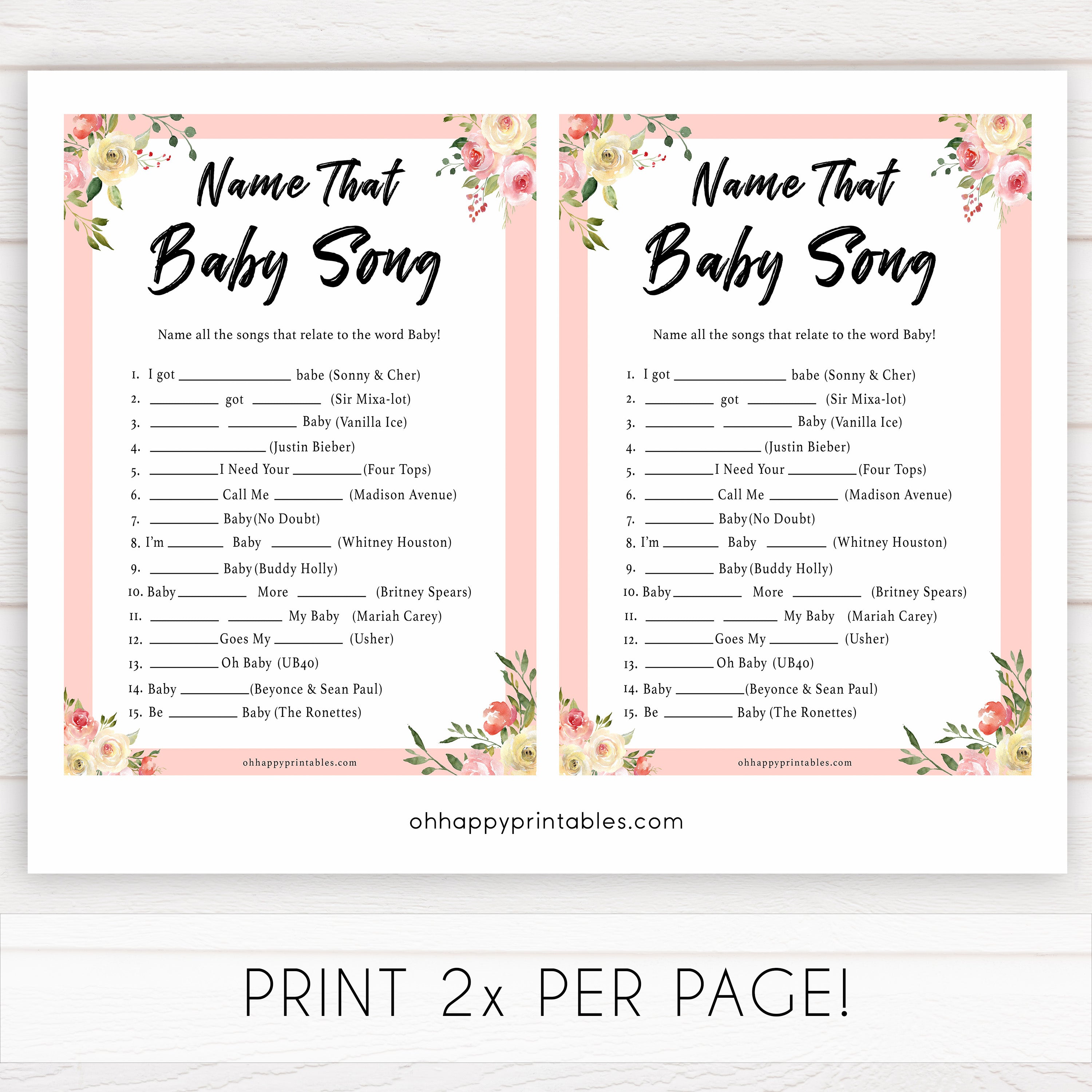 spring floral name that baby song baby shower games, printable baby shower games, fun baby shower games, baby shower games, popular baby shower games