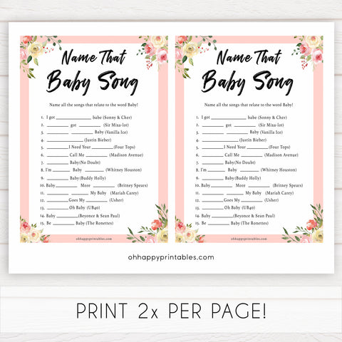 spring floral name that baby song baby shower games, printable baby shower games, fun baby shower games, baby shower games, popular baby shower games