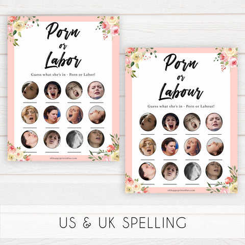 spring floral porn or labour baby shower games, printable baby shower games, fun baby shower games, baby shower games, popular baby shower games