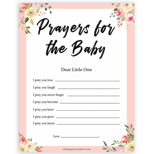 spring floral prayers for the baby baby shower games, printable baby shower games, fun baby shower games, baby shower games, popular baby shower games