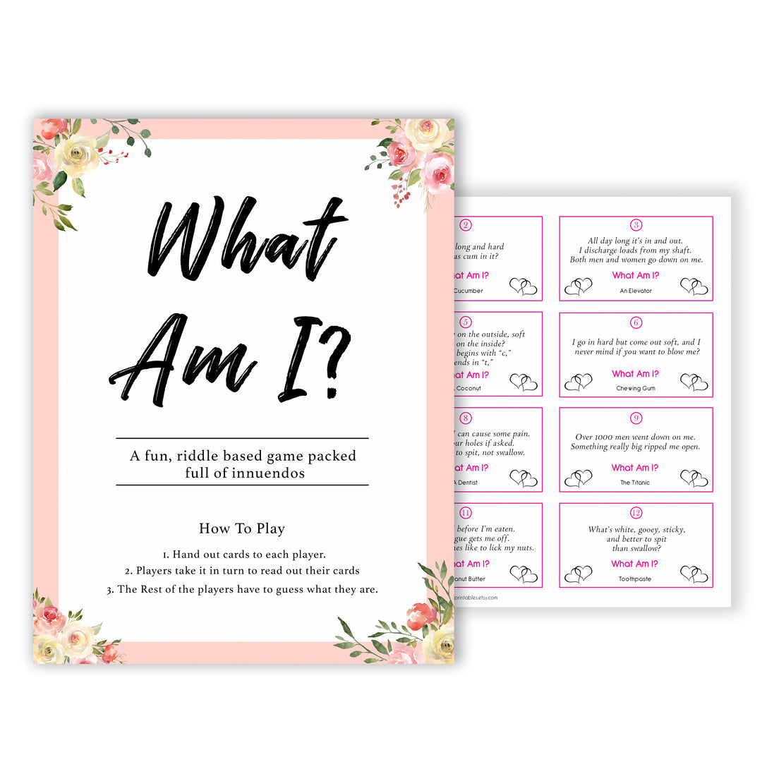 spring floral What Am I baby shower games, printable baby shower games, fun baby shower games, baby shower games, popular baby shower games