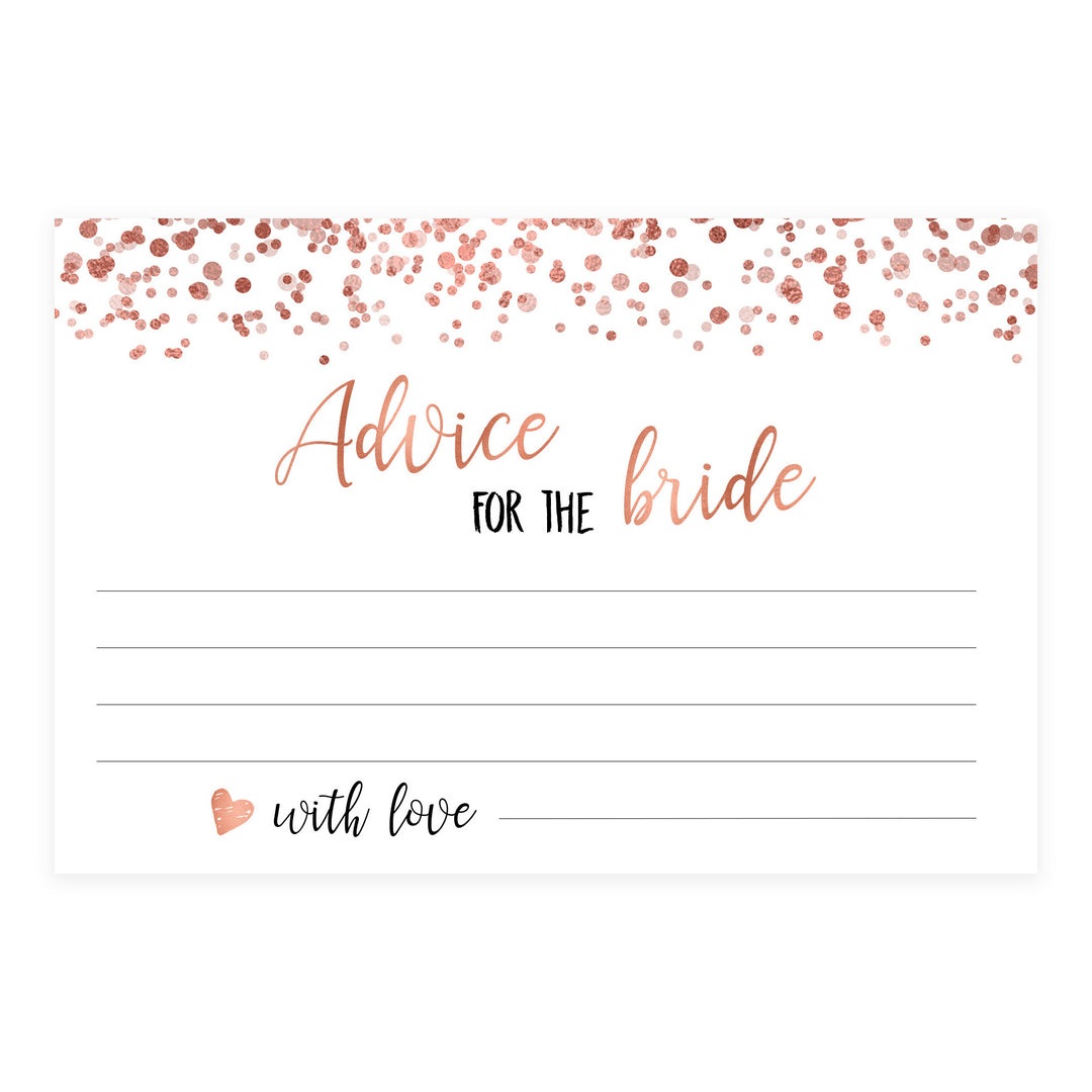 Advice for the Bride Cards - Rose Gold Foil