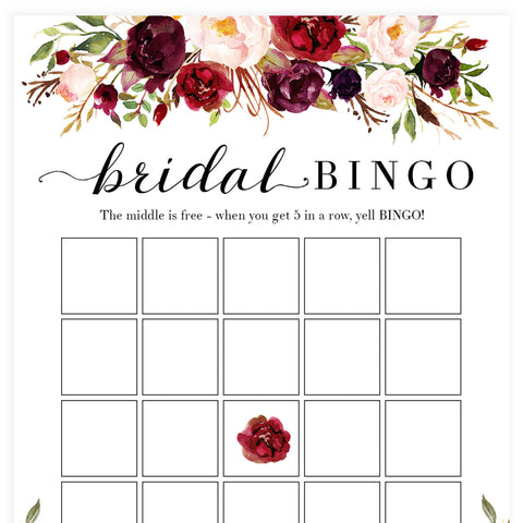 Bridal Bingo Game - White Marsala