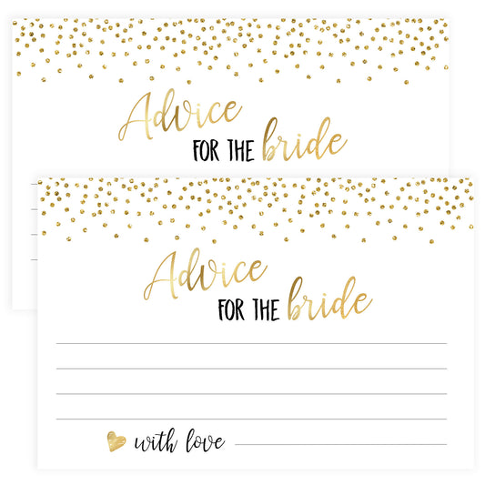 Advice for the Bride Cards - Gold Foil