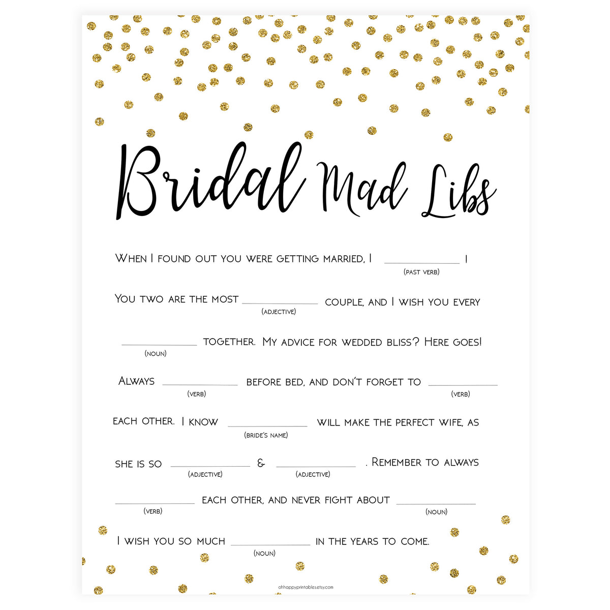 Bridal Mad Libs Printable Game | Shop Funny Bridal Shower Games – OhHappyPrintables bridal-mad-libs-printable-game-shop-funny-bridal-shower-games-ohhappyprintables