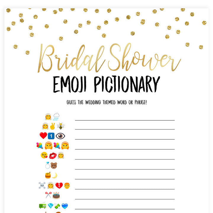 Bridal Emoji Pictionary - Gold Foil