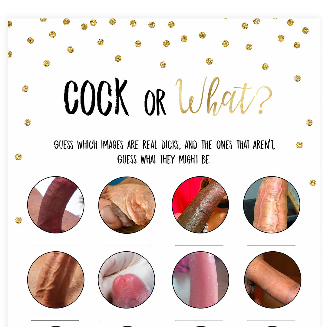 Cock or What Bachelorette Game - Gold Foil