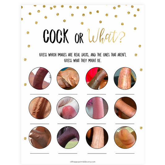 Cock or What Bachelorette Game - Gold Foil