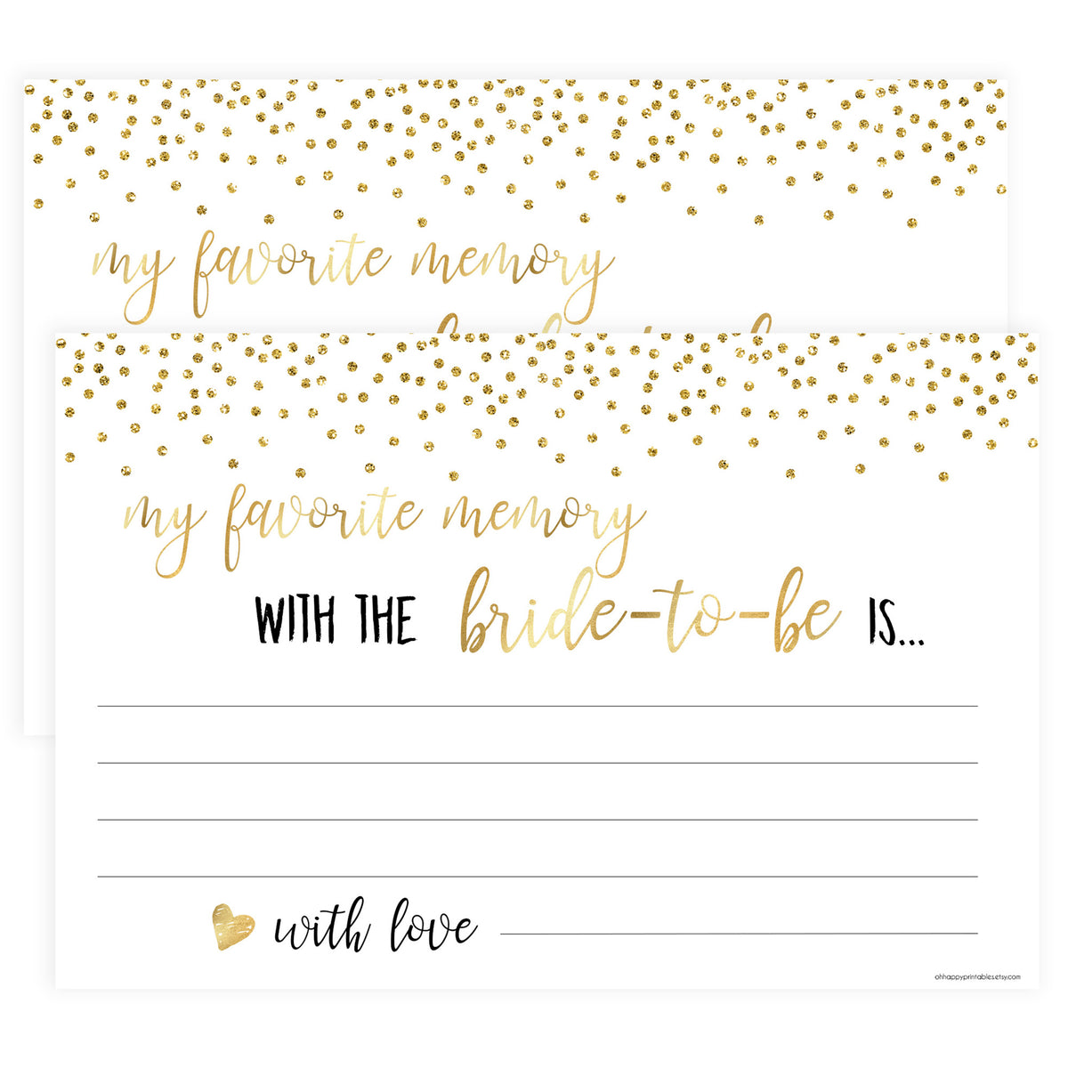 Favourite Memory with the Bride - Gold Foil