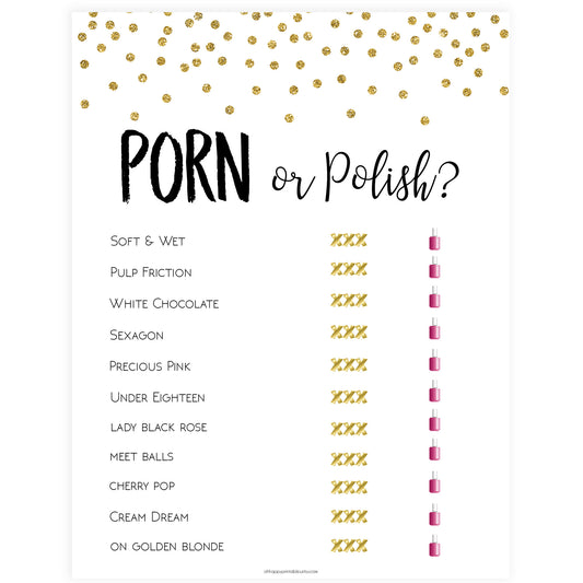 Porn or Polish Game - Gold Foil