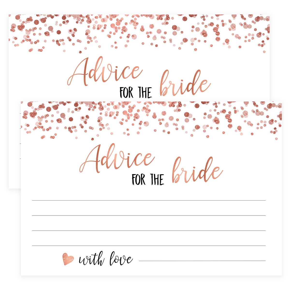 Advice for the Bride Cards - Rose Gold Foil
