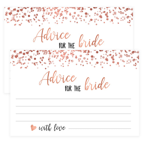 Advice for the Bride Cards - Rose Gold Foil