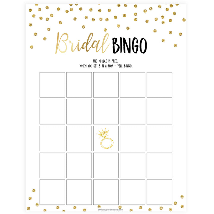 Bridal Bingo Game - Gold Foil