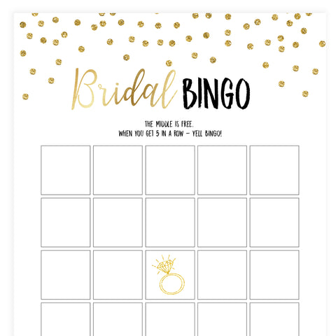 Bridal Bingo Game - Gold Foil