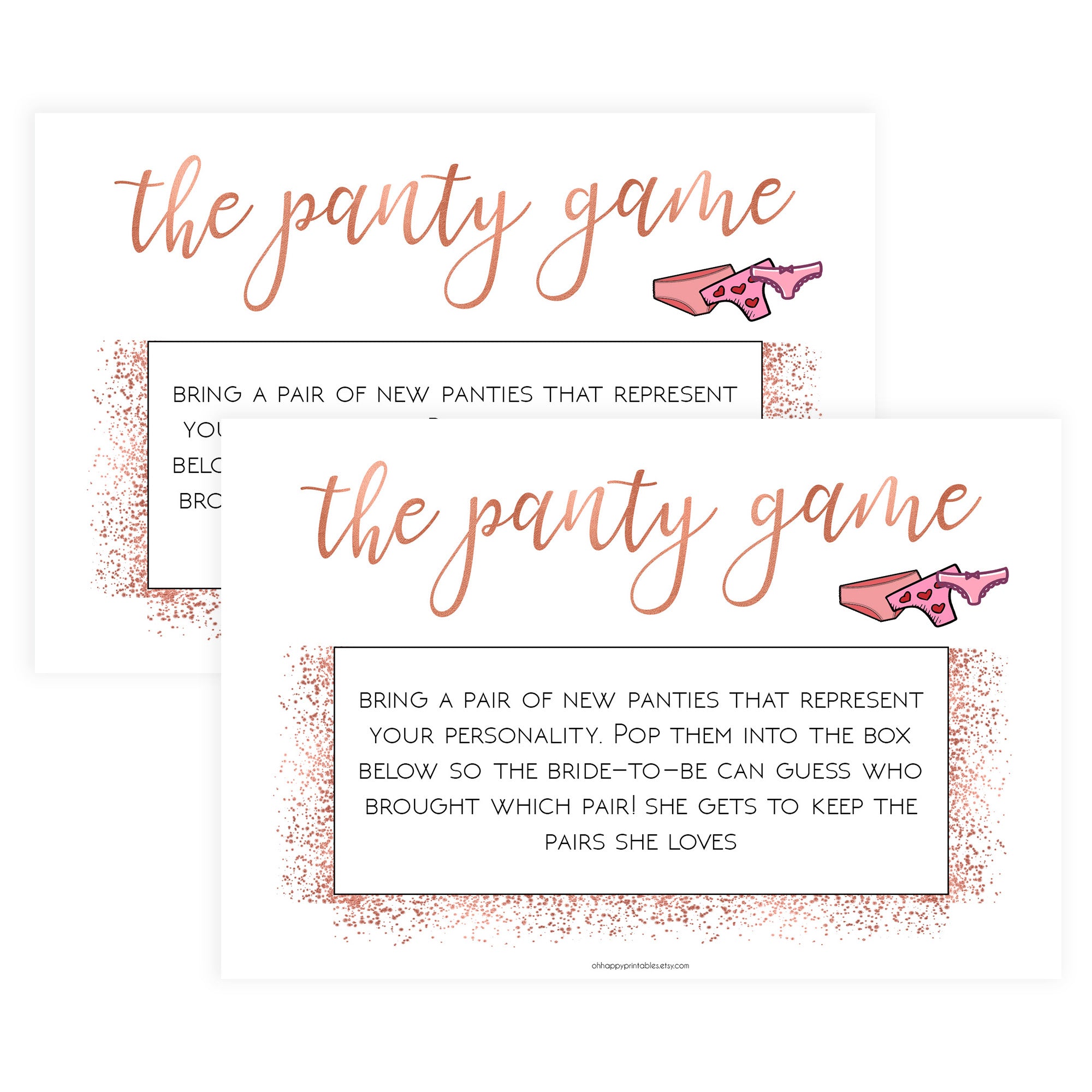 Drop your Panties Printable Game - Rose Gold
