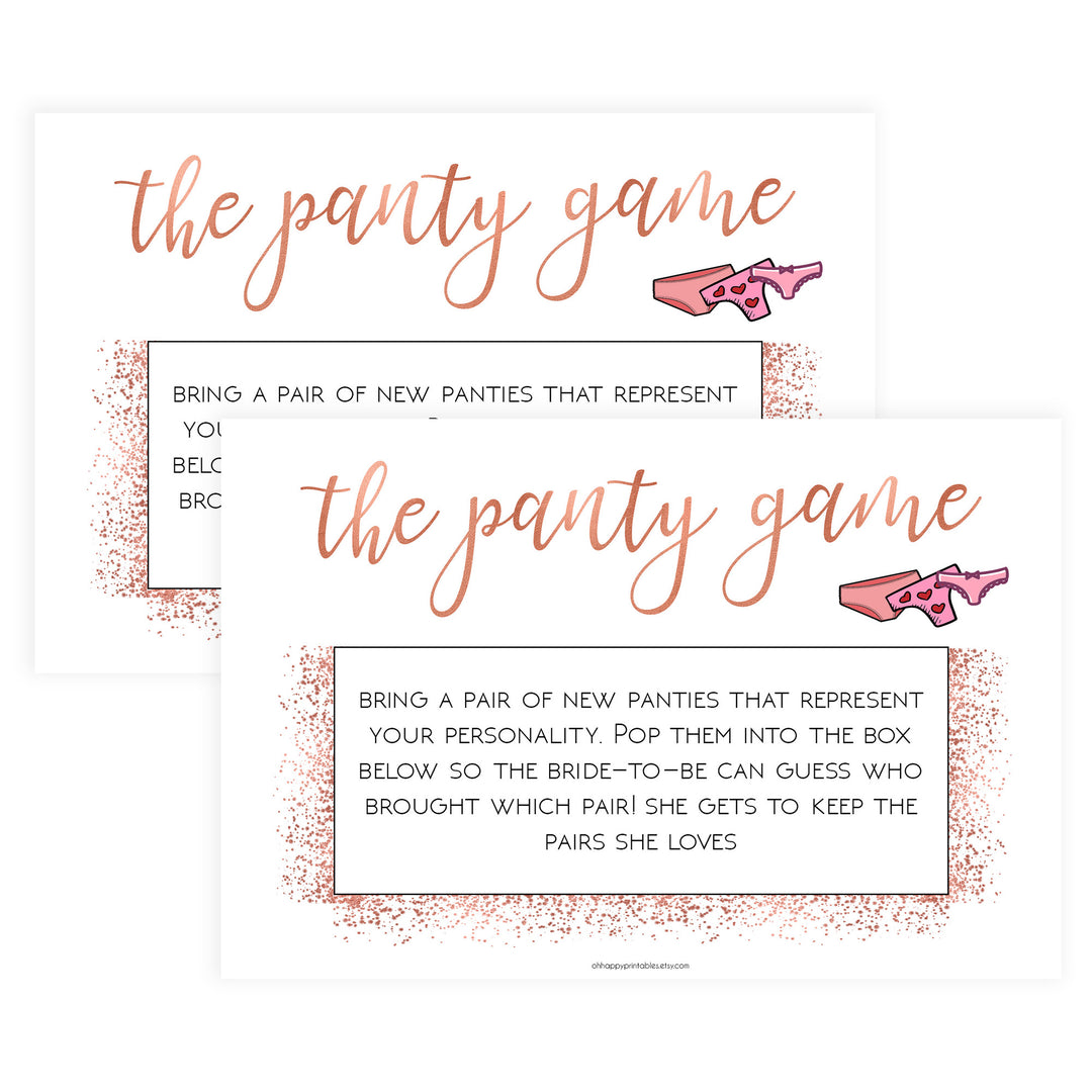 Drop your Panties Printable Game - Rose Gold
