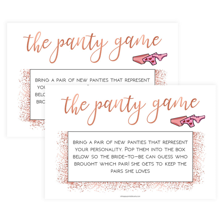 Drop your Panties Printable Game - Rose Gold