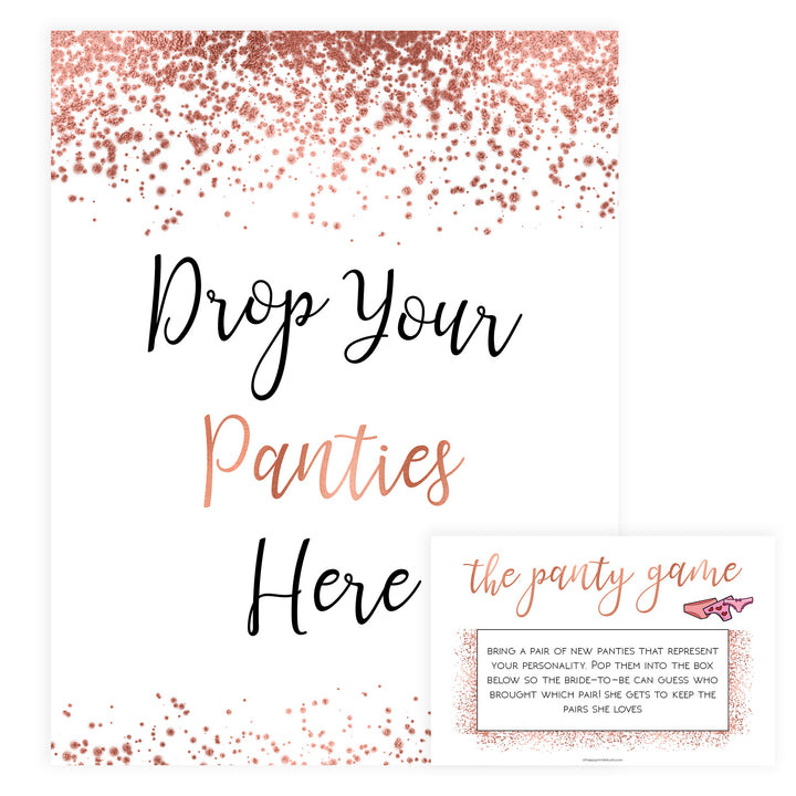 Drop your Panties Printable Game - Rose Gold
