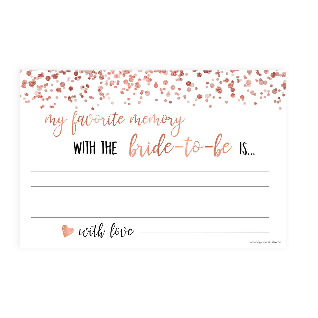 Favourite Memory with the Bride - Rose Gold Foil