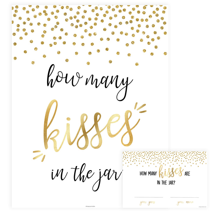 How Many Kisses in the Jar - Gold Foil