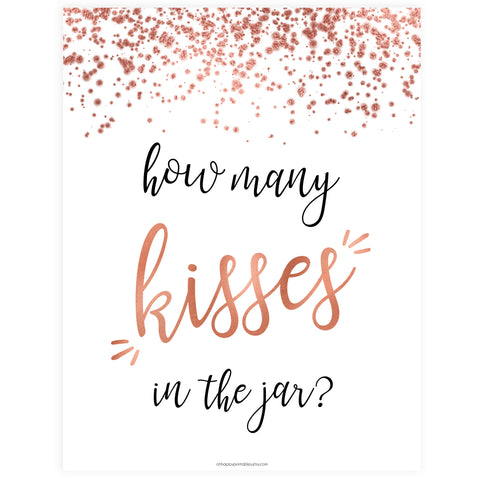 How Many Kisses in the Jar - Rose Gold Foil