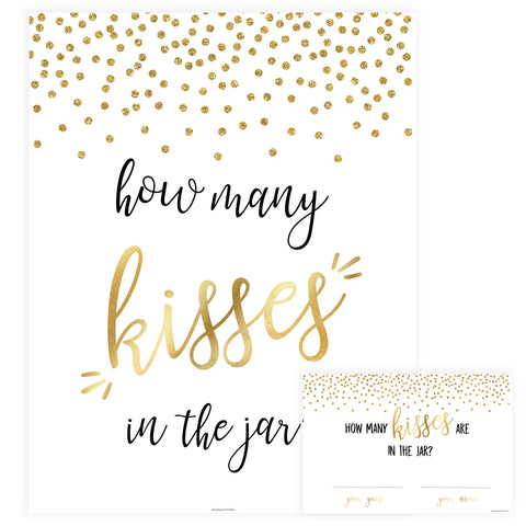 How Many Kisses in the Jar - Gold Foil