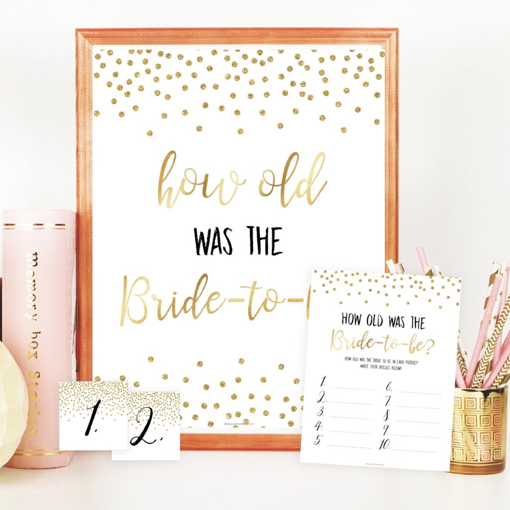 How Old was the Bride Game - Gold Foil