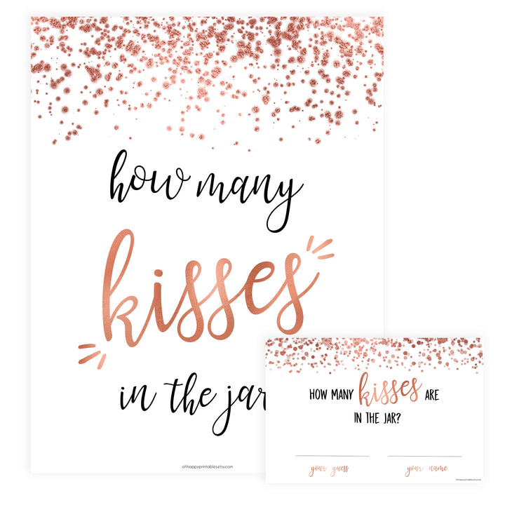 How Many Kisses in the Jar - Rose Gold Foil