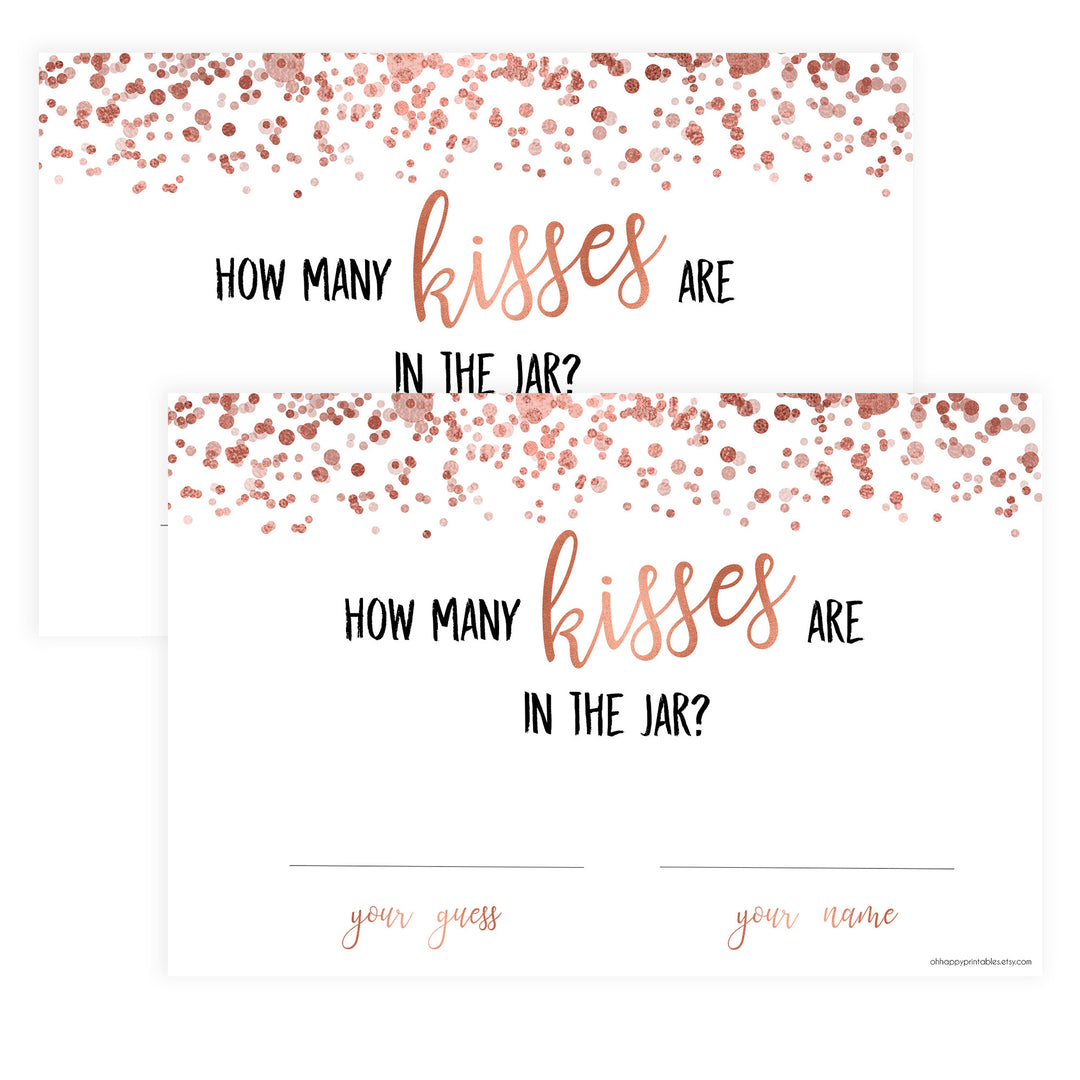 How Many Kisses in the Jar - Rose Gold Foil