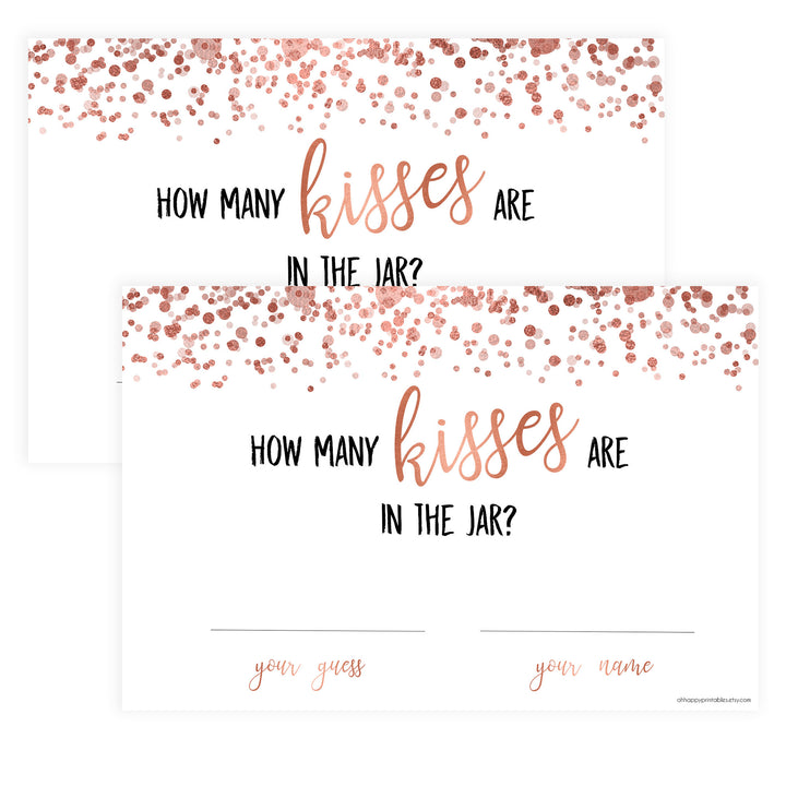 How Many Kisses in the Jar - Rose Gold Foil