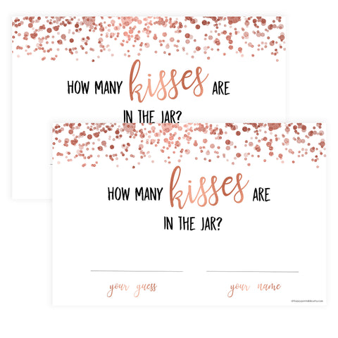 How Many Kisses in the Jar - Rose Gold Foil
