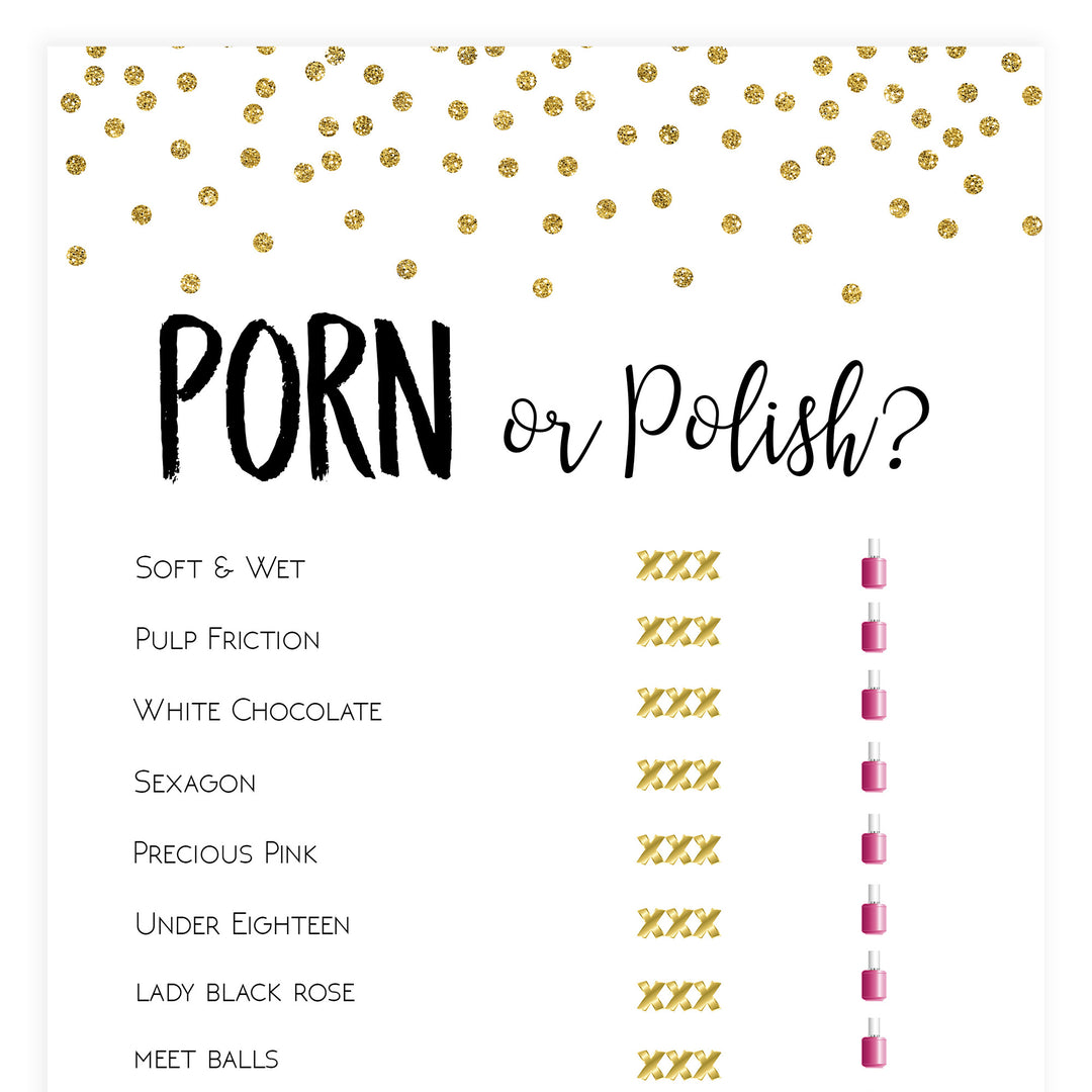 Porn or Polish Game - Gold Foil