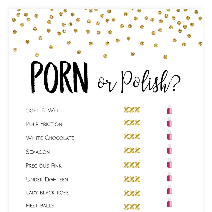 Porn or Polish Game - Gold Foil