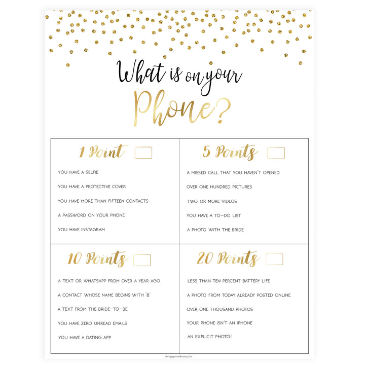 What's on Your Phone - Gold Foil