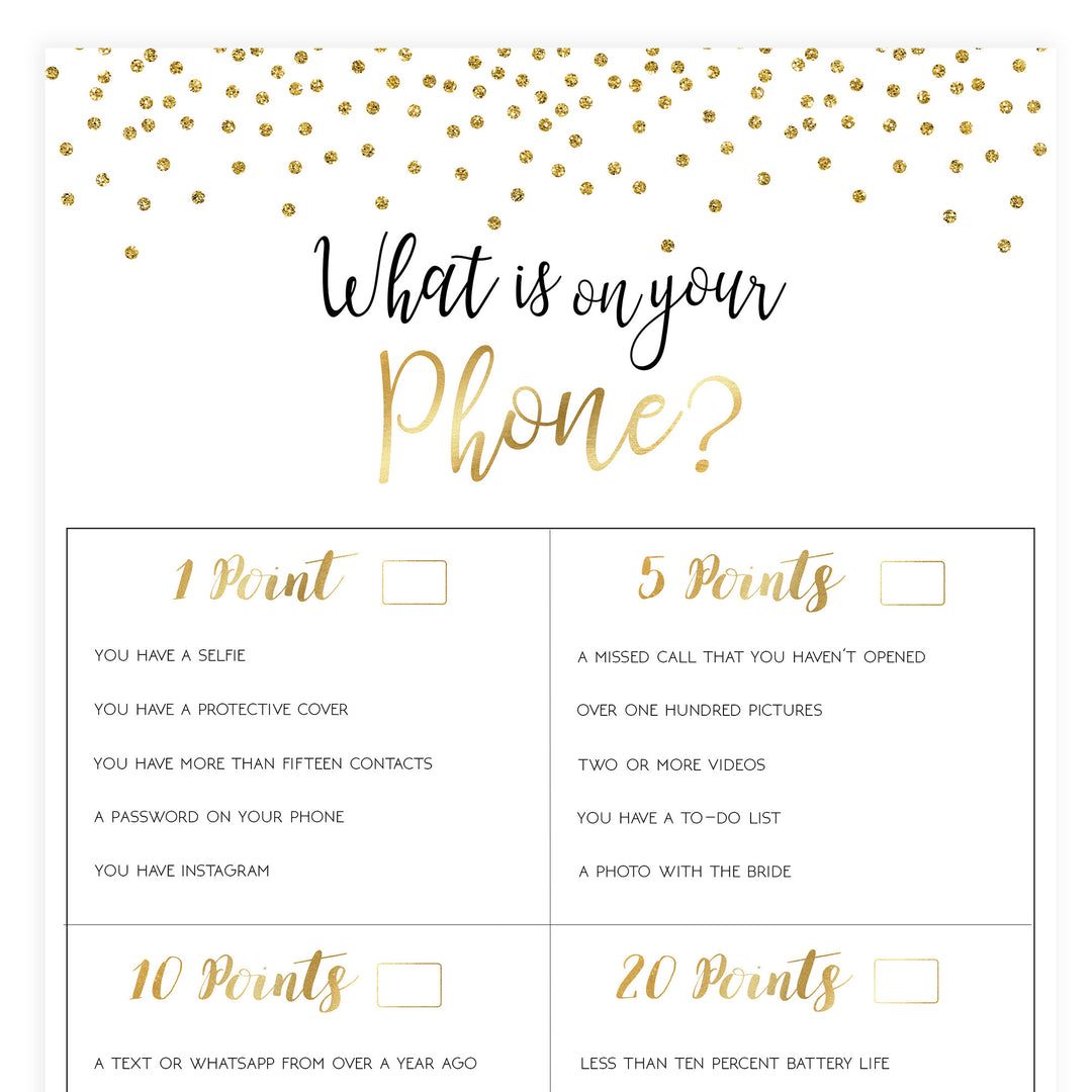What's on Your Phone - Gold Foil