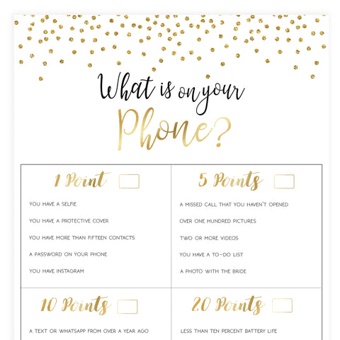 What's on Your Phone - Gold Foil