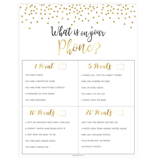 What's on Your Phone - Gold Foil