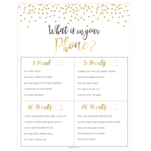 What's on Your Phone - Gold Foil