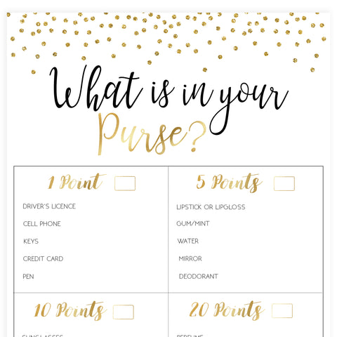 What's In Your Purse - Gold Foil