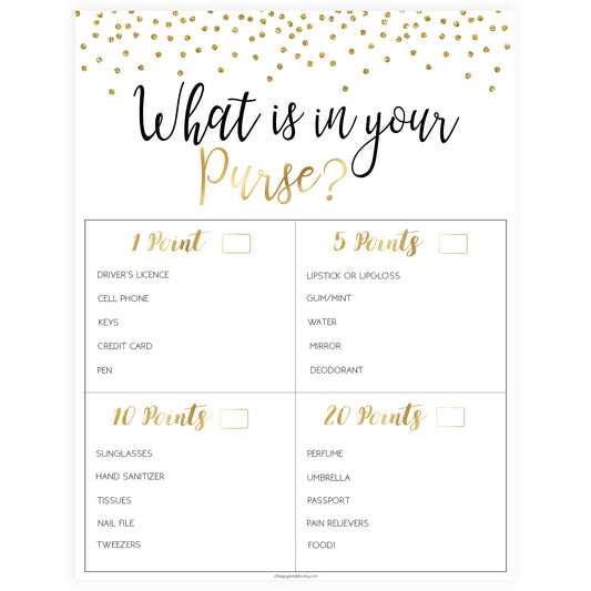 What's In Your Purse - Gold Foil