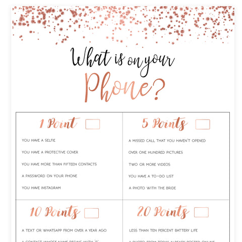 What's on Your Phone - Rose Gold Foil