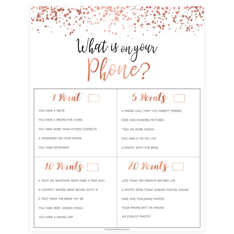What's on Your Phone - Rose Gold Foil