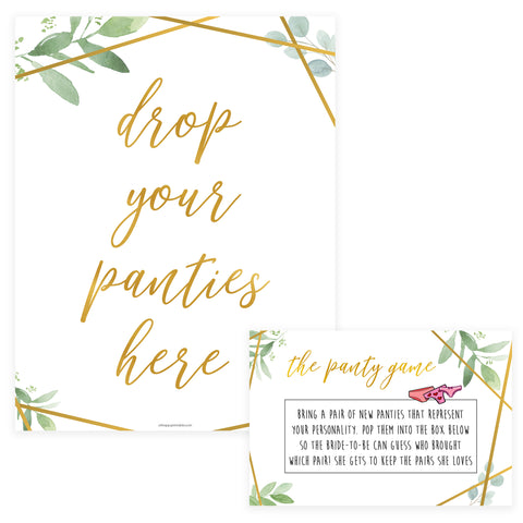 Drop Your Panties Game - Gold Greenery