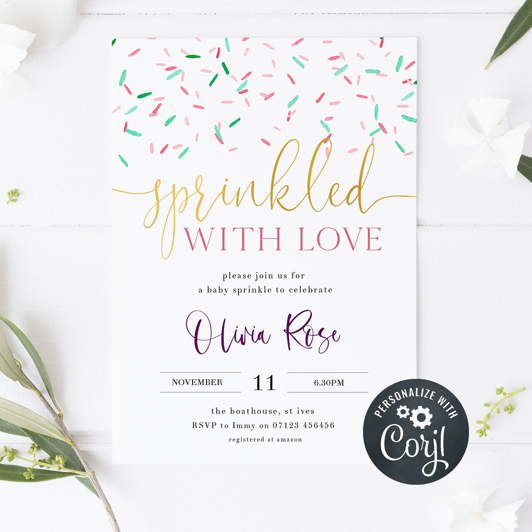 baby sprinkle baby shower invitations, printable baby shower invitations, editable baby shower invitations, mobile baby shower invitations, baby sprinkle theme