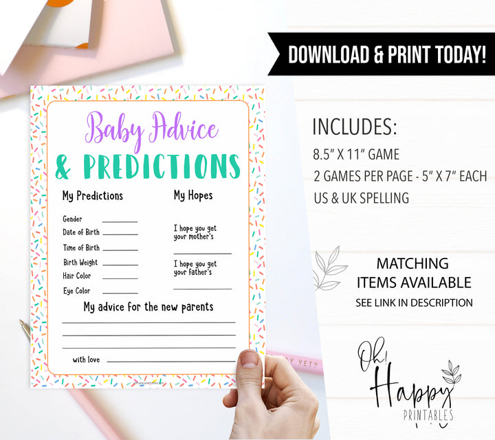 Baby sprinkle games, baby advice and predictions game, printable baby games, baby shower games, baby spring theme, popular baby games, fun baby games, baby shower ideas
