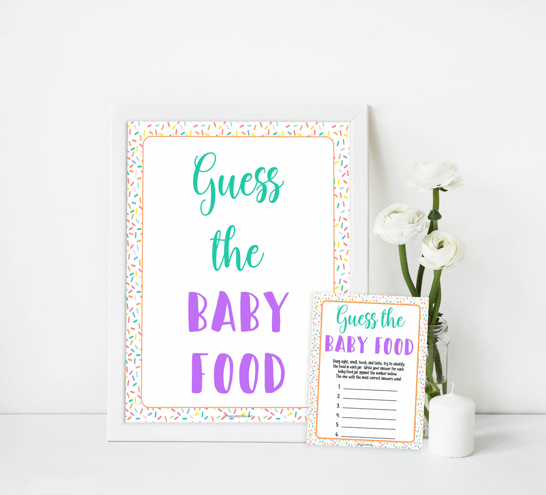 guess the baby food game, Printable baby shower games, baby sprinkle fun baby games, baby shower games, fun baby shower ideas, top baby shower ideas, sprinkle shower baby shower, friends baby shower ideas