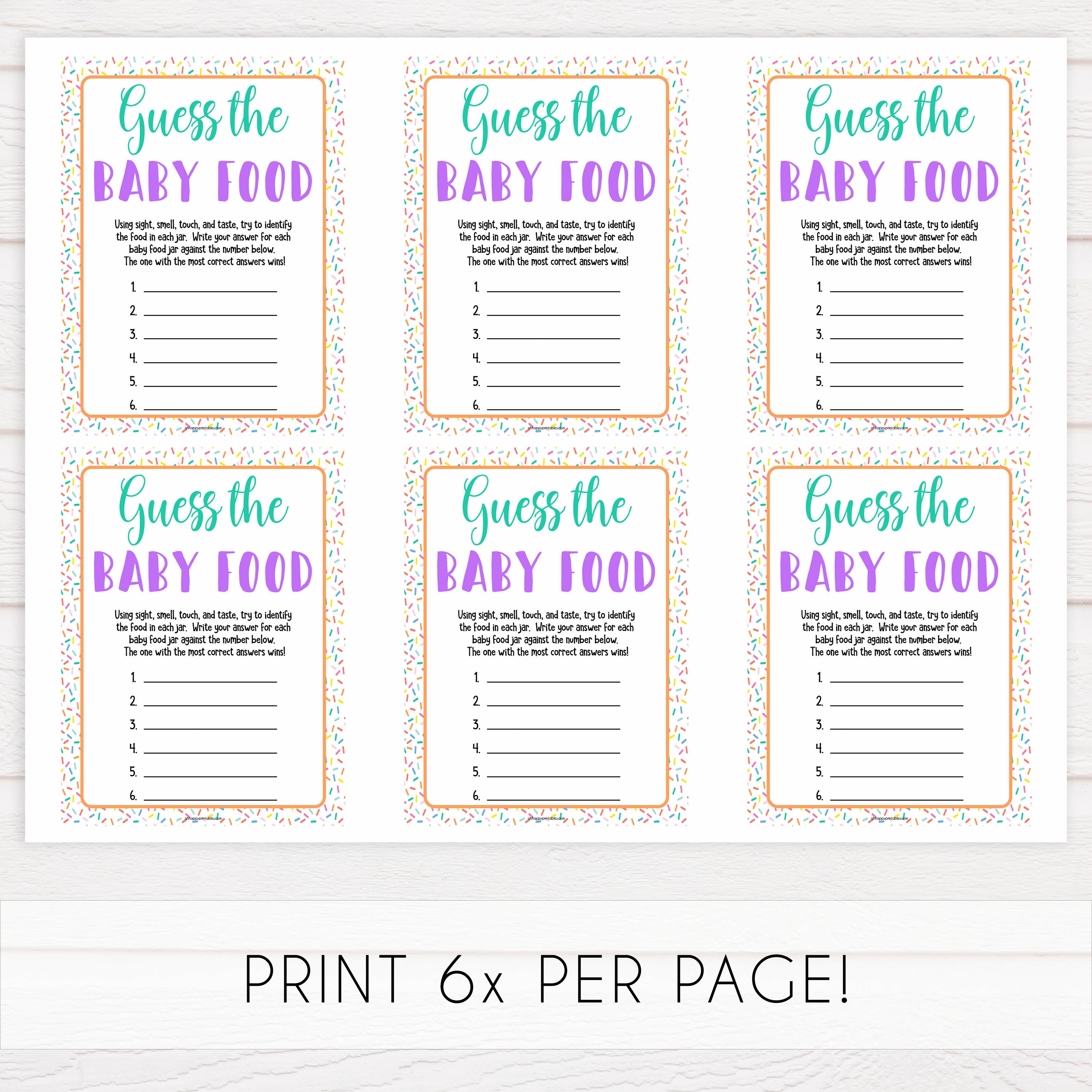 guess the baby food game, Printable baby shower games, baby sprinkle fun baby games, baby shower games, fun baby shower ideas, top baby shower ideas, sprinkle shower baby shower, friends baby shower ideas